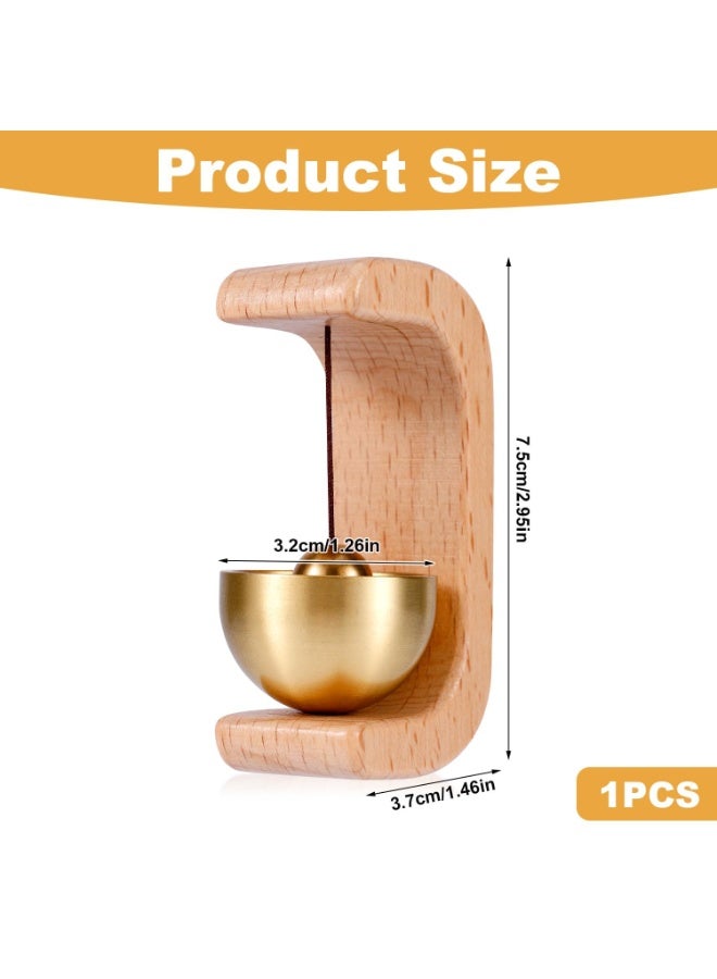 OSHIMA Artisan Shopkeepers Bell Doorbell for Door Openingc, Wooden Shopkeepers Bell Magnetic Door Chime Bell, Hanging Jingle Bells Metal Doorbell for Front Porch Wall Garden Shop Housewarming Gift - Image 2